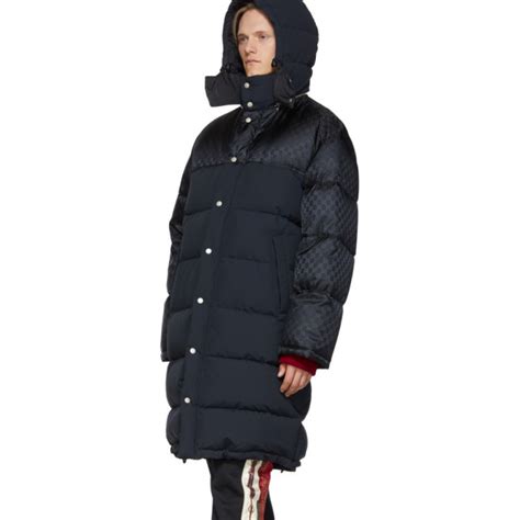 gucci black down gg supreme coat|gucci coats for women.